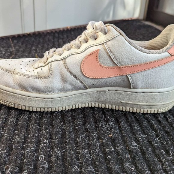 💖HP💖 Nike Air Force 1 Low Leather Trainers AH0287-102 Oracle Pink - Picture 9 of 12